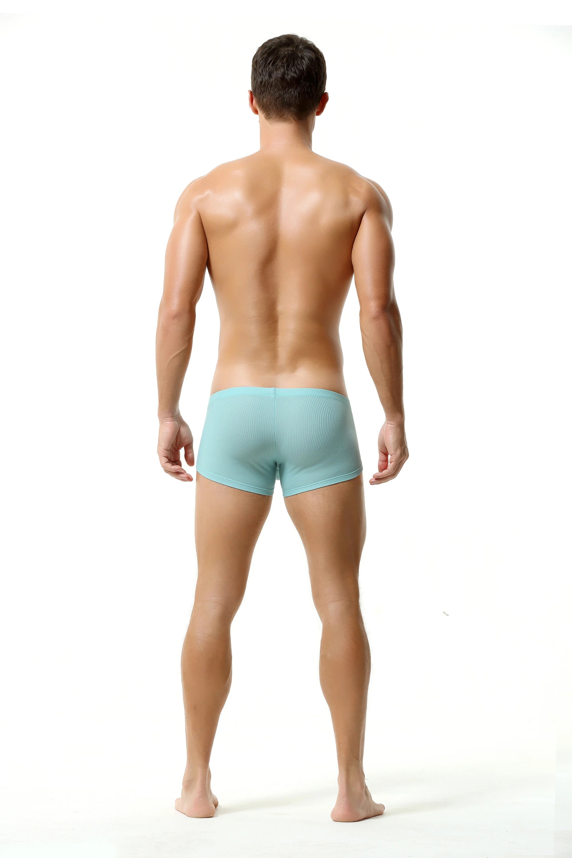 Men’s Breathable Solid Color Boxer Briefs - 4inme