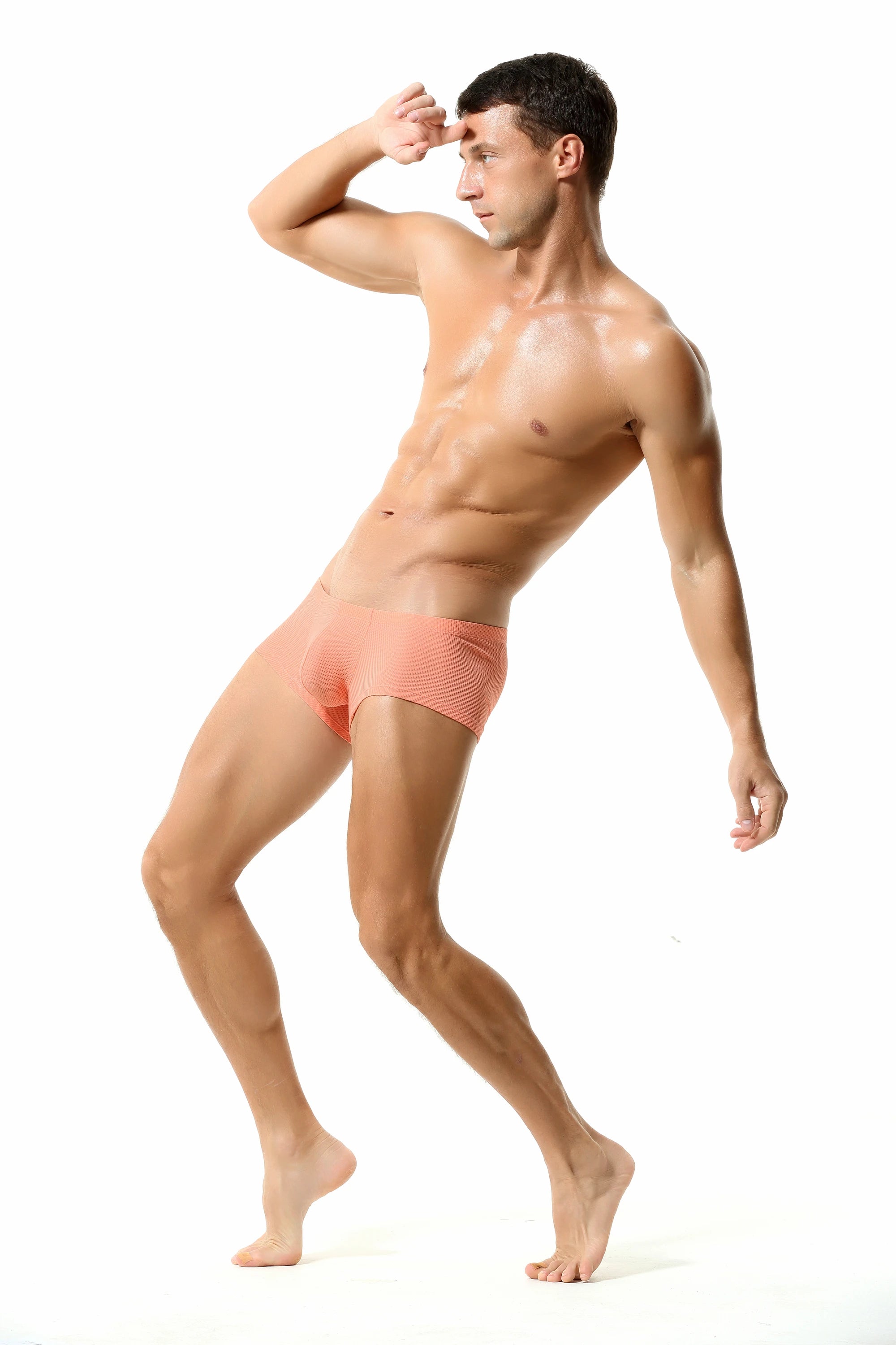 Men’s Breathable Solid Color Boxer Briefs - 4inme