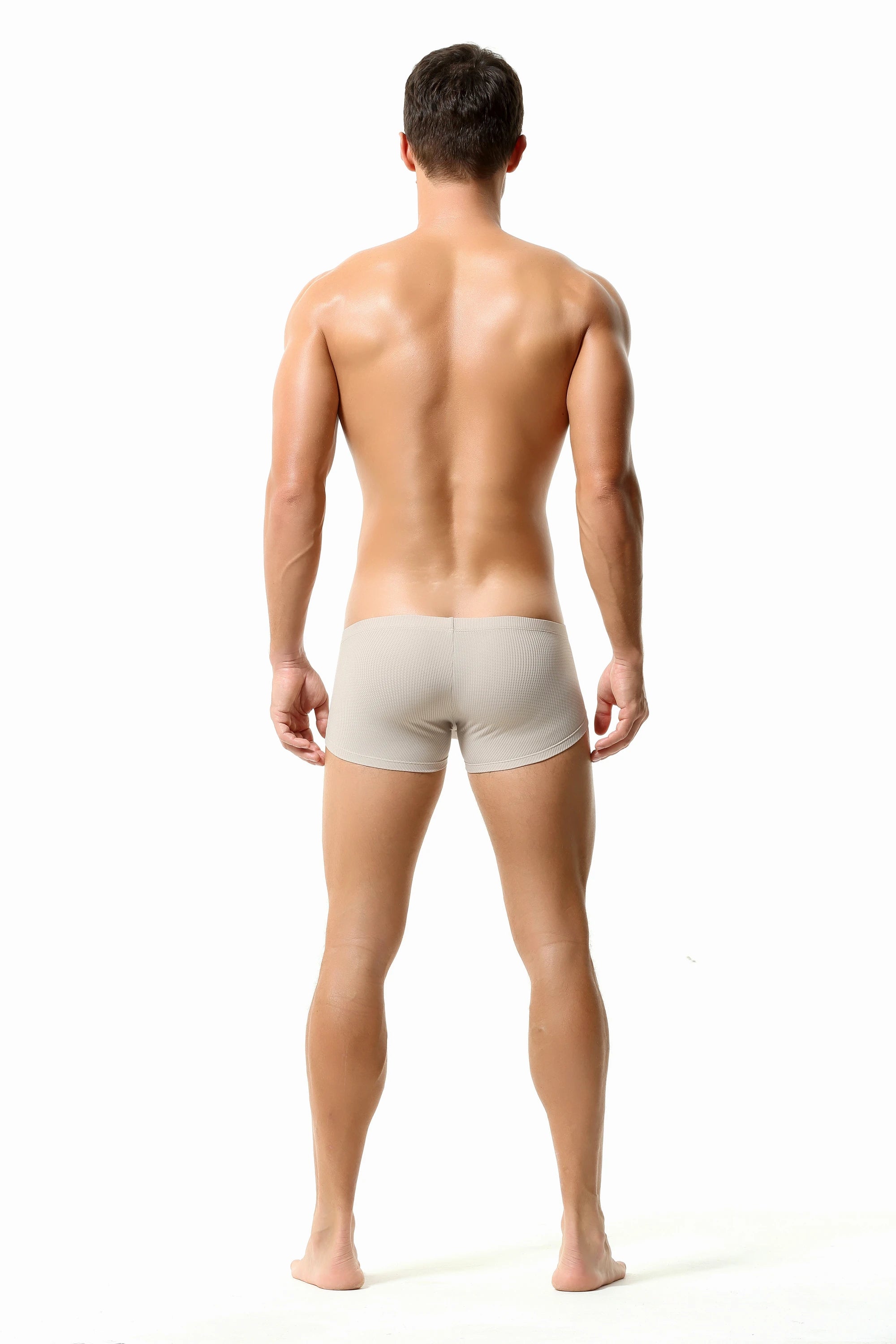 Men’s Breathable Solid Color Boxer Briefs - 4inme