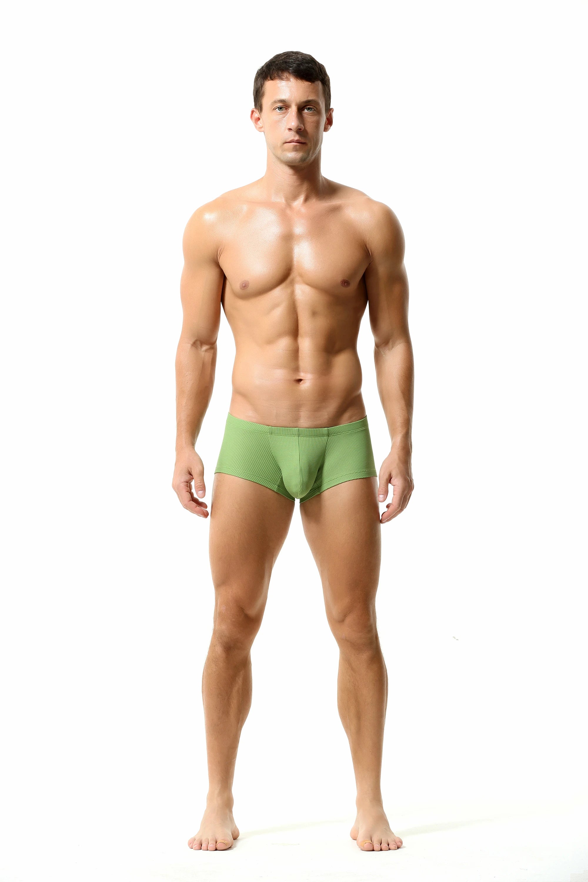 Men’s Breathable Solid Color Boxer Briefs - 4inme