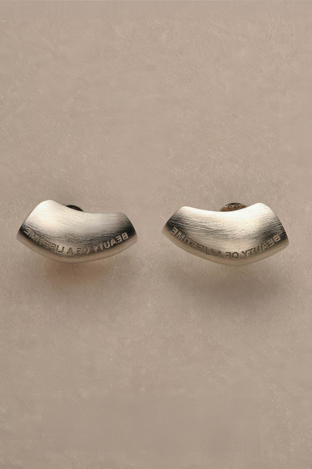 Modern Arc Earrings - Satin Finish Minimalist Jewelry,Unisex Style - 4inme