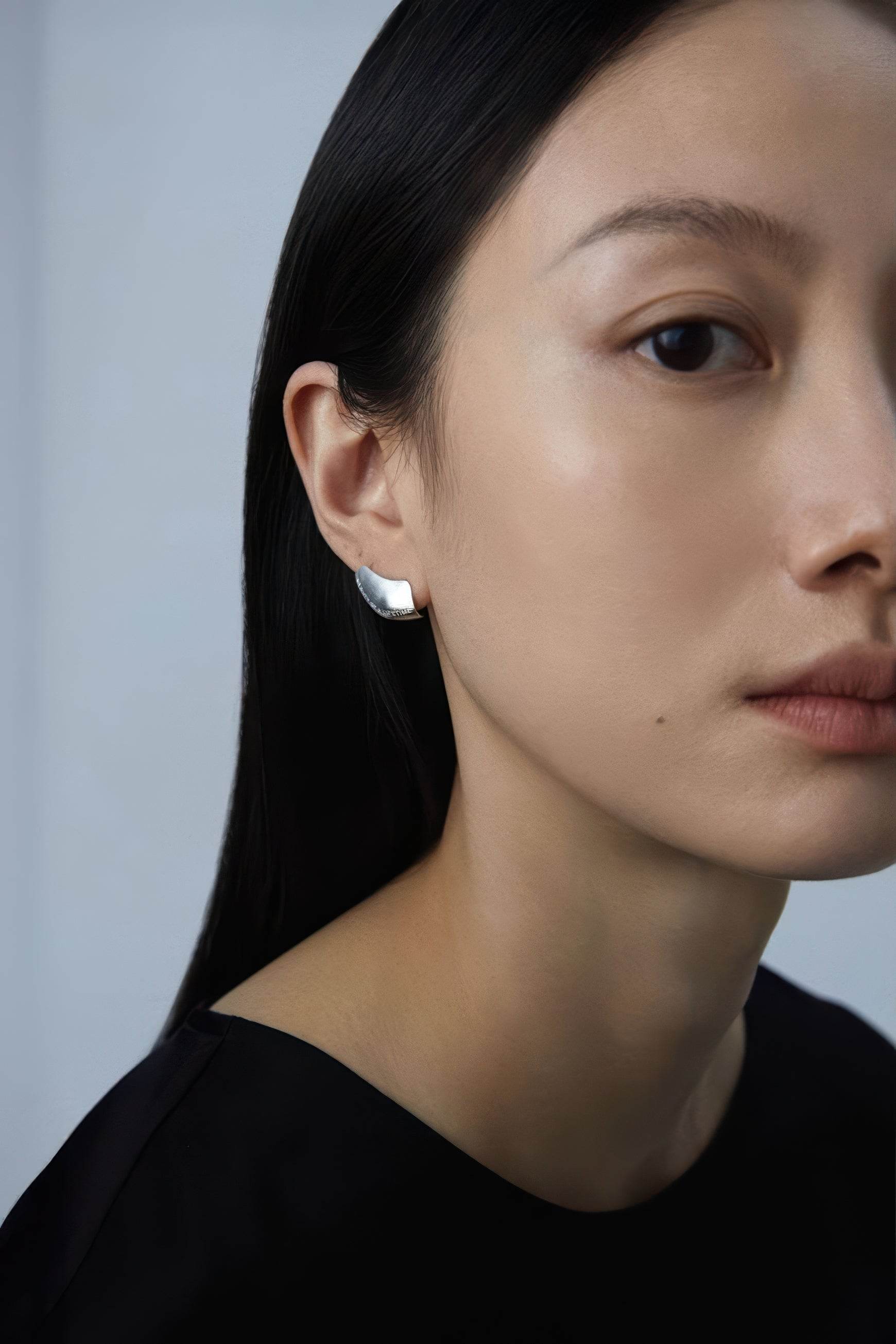 Modern Arc Earrings - Satin Finish Minimalist Jewelry,Unisex Style - 4inme