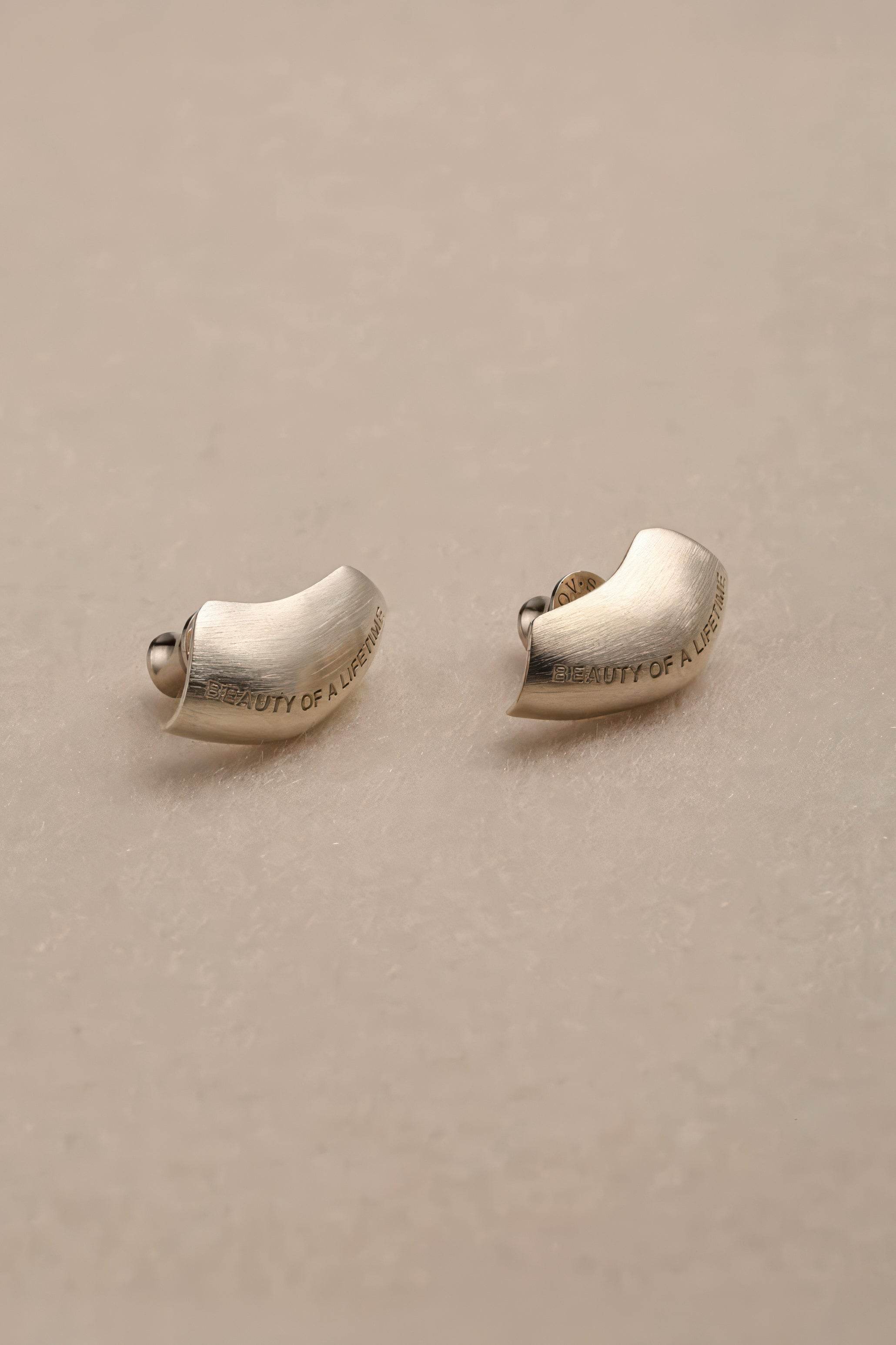 Modern Arc Earrings - Satin Finish Minimalist Jewelry,Unisex Style - 4inme