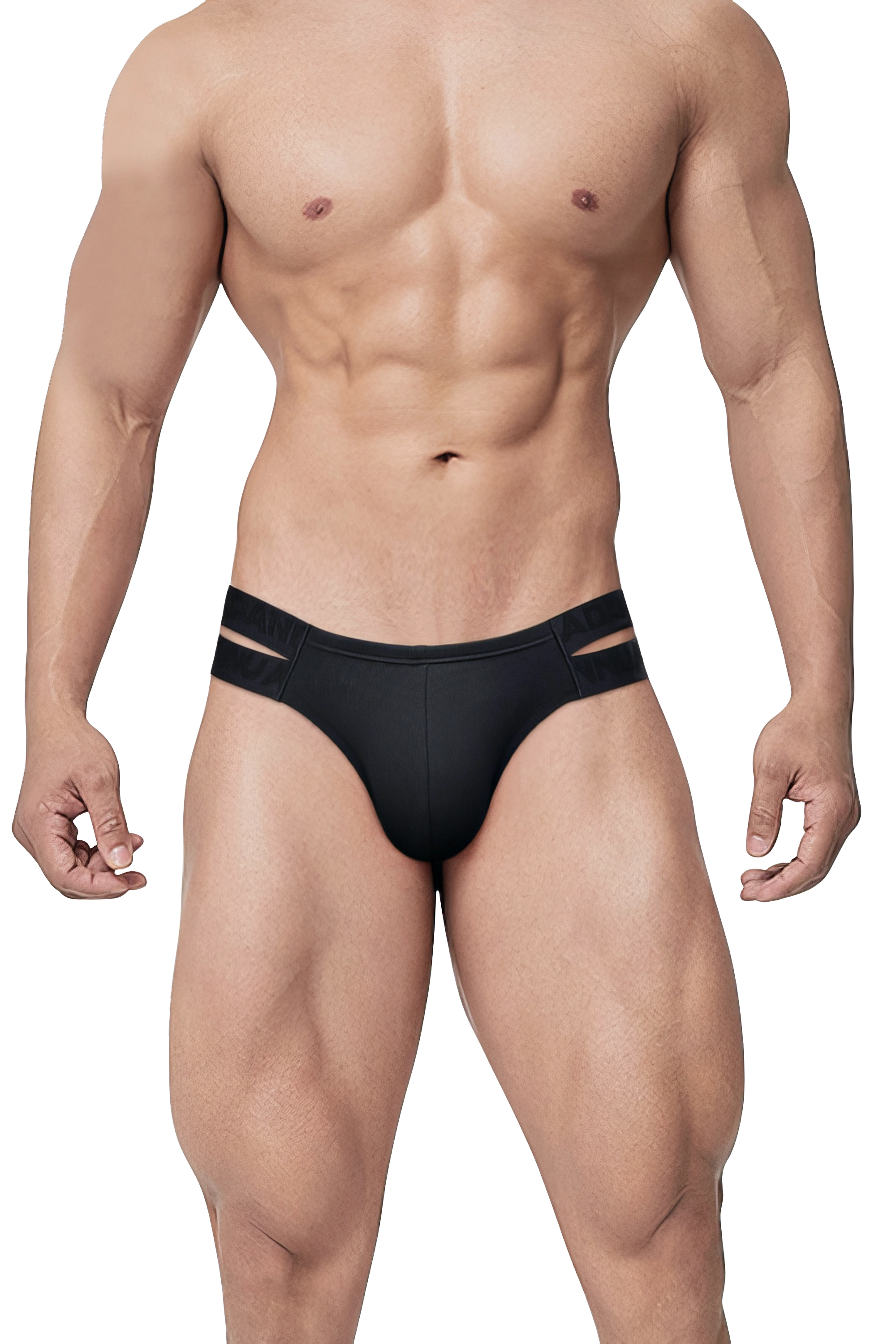 Men’s Embossed High-Cut Briefs with Double Waistband