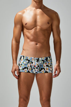 Men's Cotton Boxer Briefs - Botanical Print Breathable Underwear - 4inme