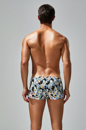 Men's Cotton Boxer Briefs - Botanical Print Breathable Underwear - 4inme