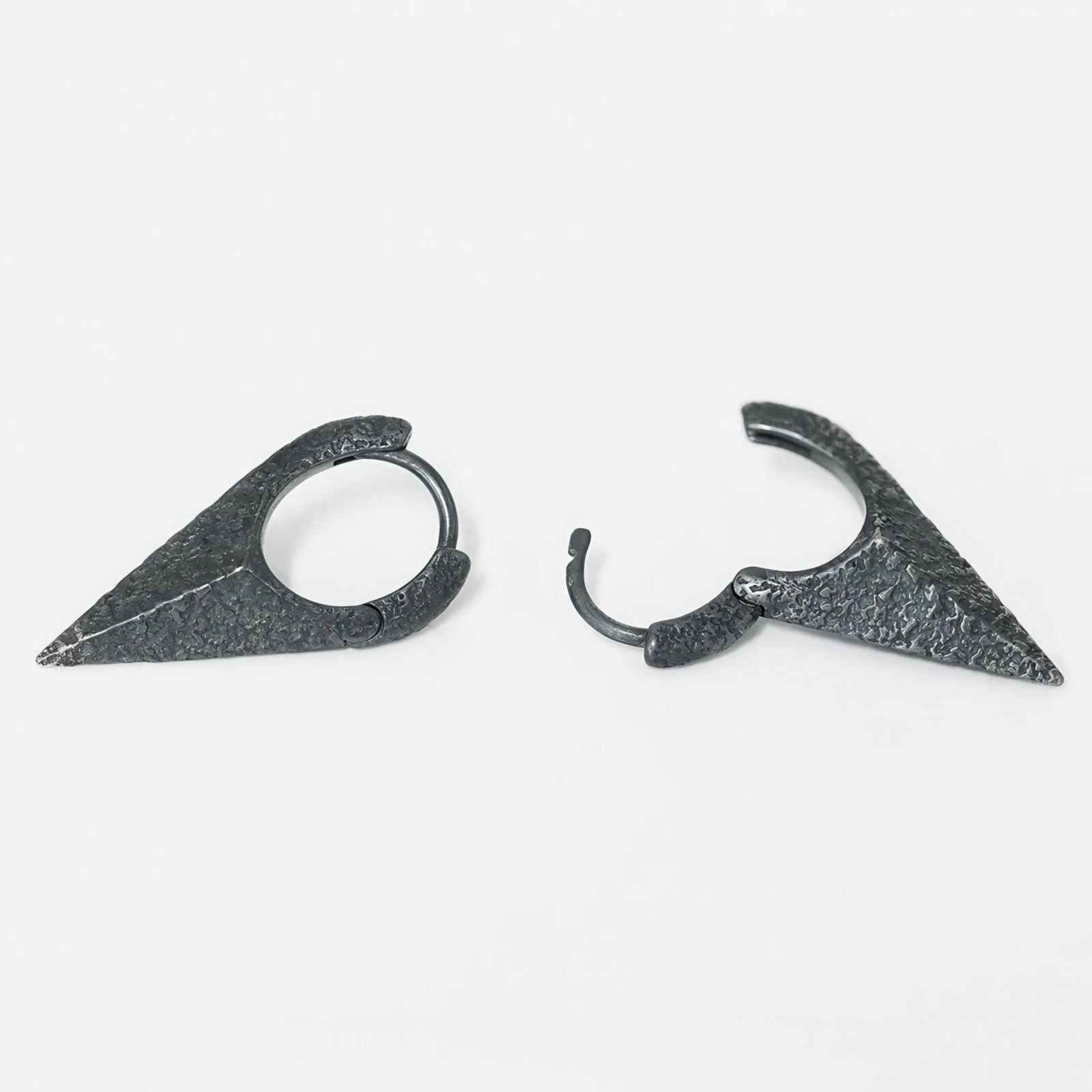 Neutral Black Rock Texture Geometric Ear Stud Earrings - 4inme