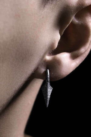 Neutral Black Rock Texture Geometric Ear Stud Earrings - 4inme