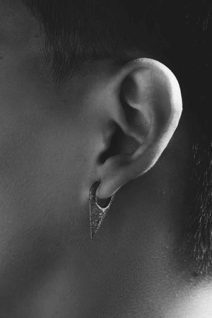 Neutral Black Rock Texture Geometric Ear Stud Earrings - 4inme