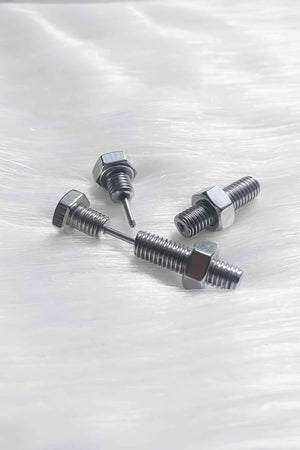 Nut and Bolt Stud Earrings for a Bold Industrial Look - 4inme