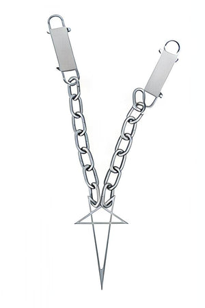 Pentagram Chain Necklace - Unisex Gothic Metal Statement Piece - 4inme