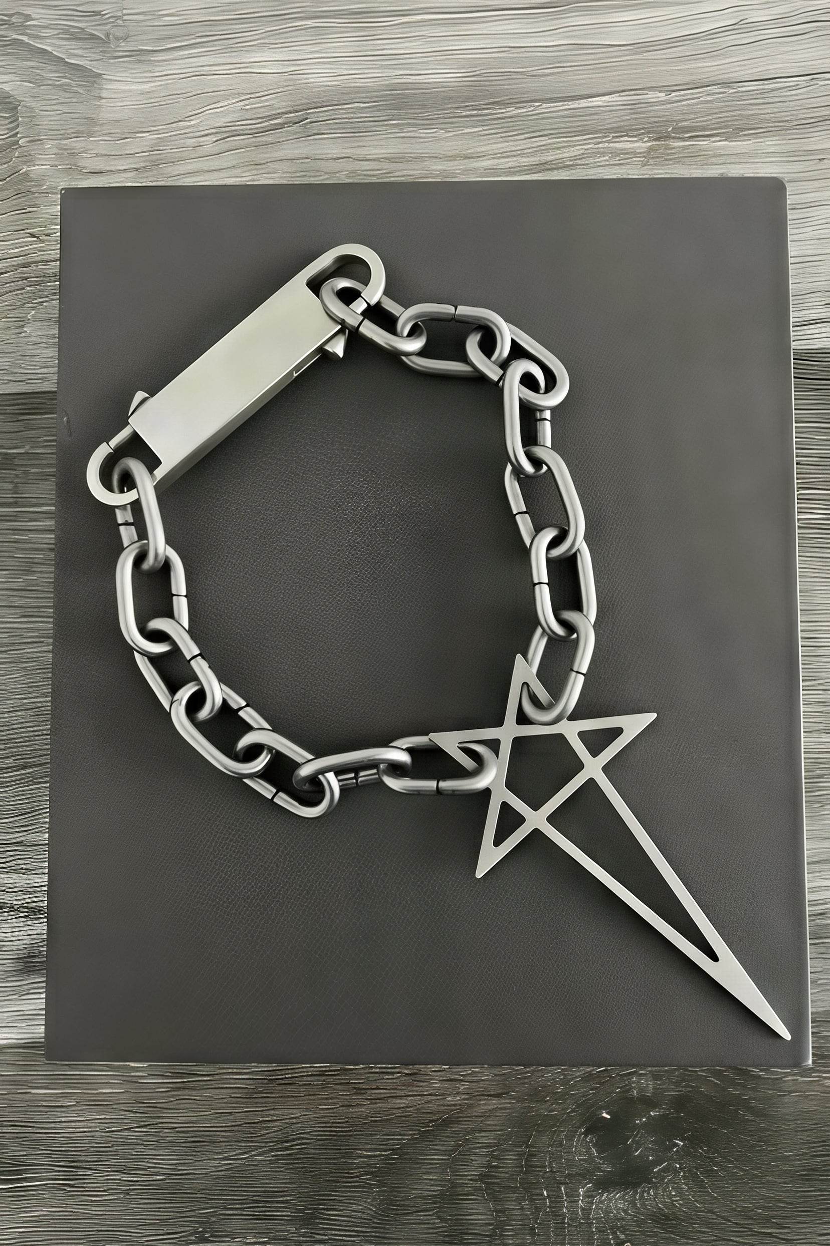 Pentagram Chain Necklace - Unisex Gothic Metal Statement Piece - 4inme