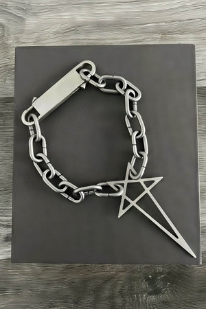 Pentagram Chain Necklace - Unisex Gothic Metal Statement Piece - 4inme