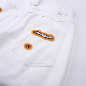 Flame Burnout Distressed Denim Jeans – Bold, Street Style Design - 4inme