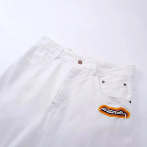 Flame Burnout Distressed Denim Jeans – Bold, Street Style Design - 4inme