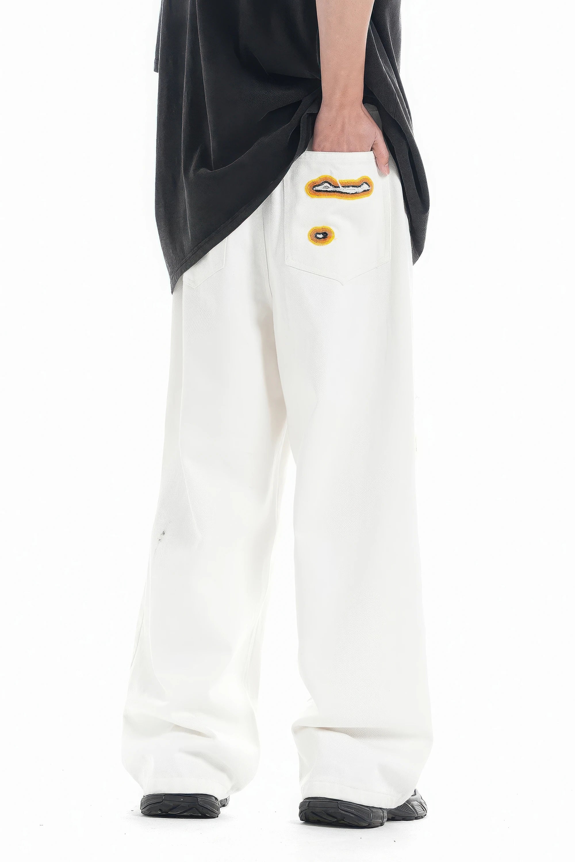 Flame Burnout Distressed Denim Jeans – Bold, Street Style Design - 4inme