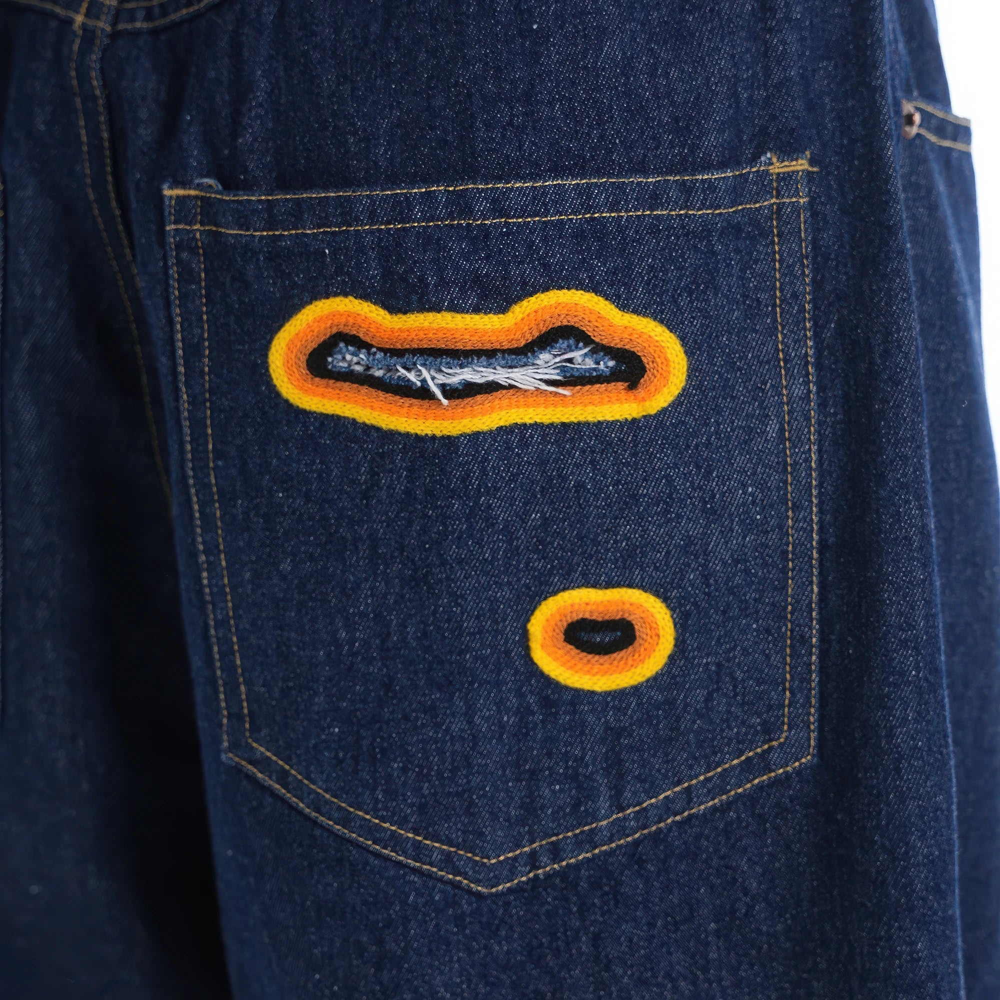 Flame Burnout Distressed Denim Jeans – Bold, Street Style Design - 4inme