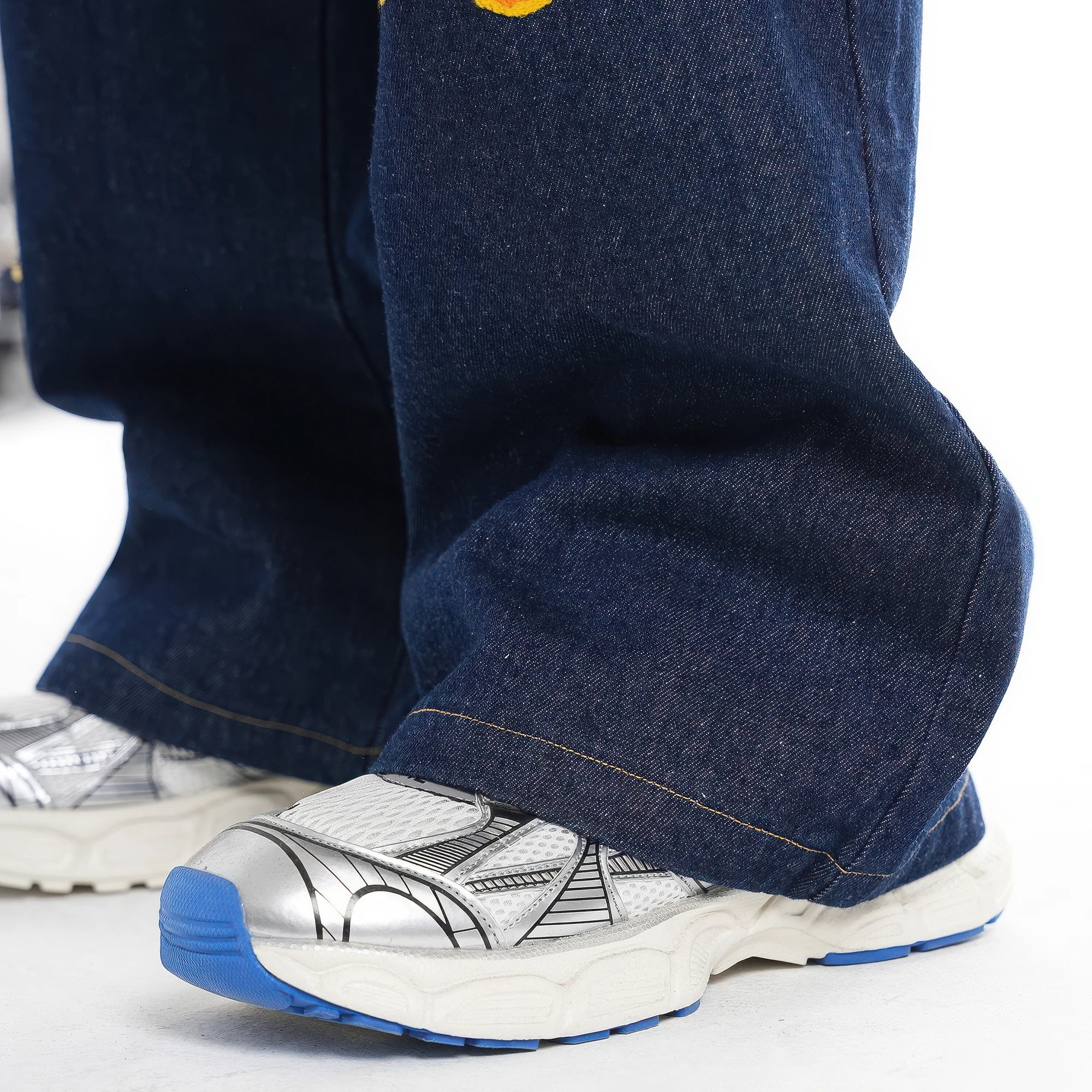 Flame Burnout Distressed Denim Jeans – Bold, Street Style Design - 4inme