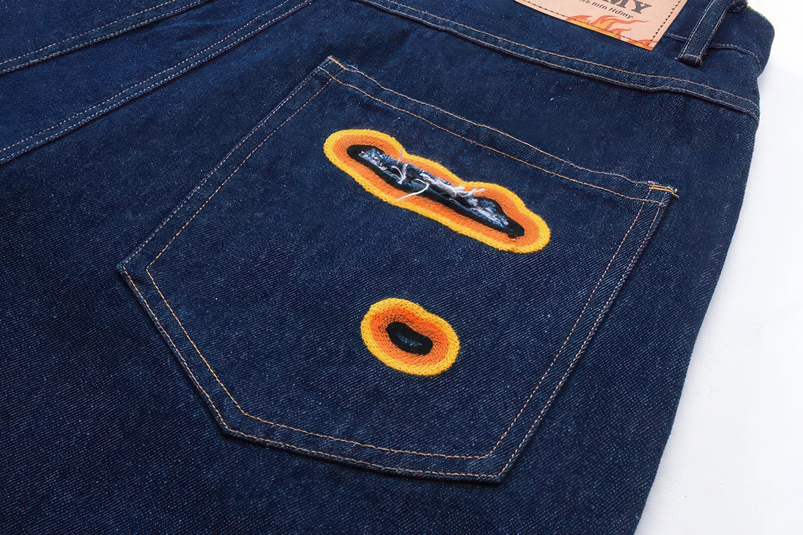 Flame Burnout Distressed Denim Jeans – Bold, Street Style Design - 4inme