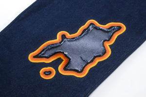 Flame Burnout Distressed Denim Jeans – Bold, Street Style Design - 4inme