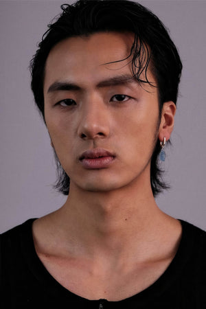 Raw Aquamarine Drop Earrings - Unique Blue Stone Design - 4inme