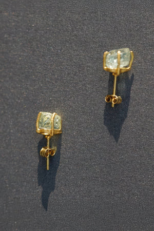Raw Gemstone Stud Earrings Pair - 4inme