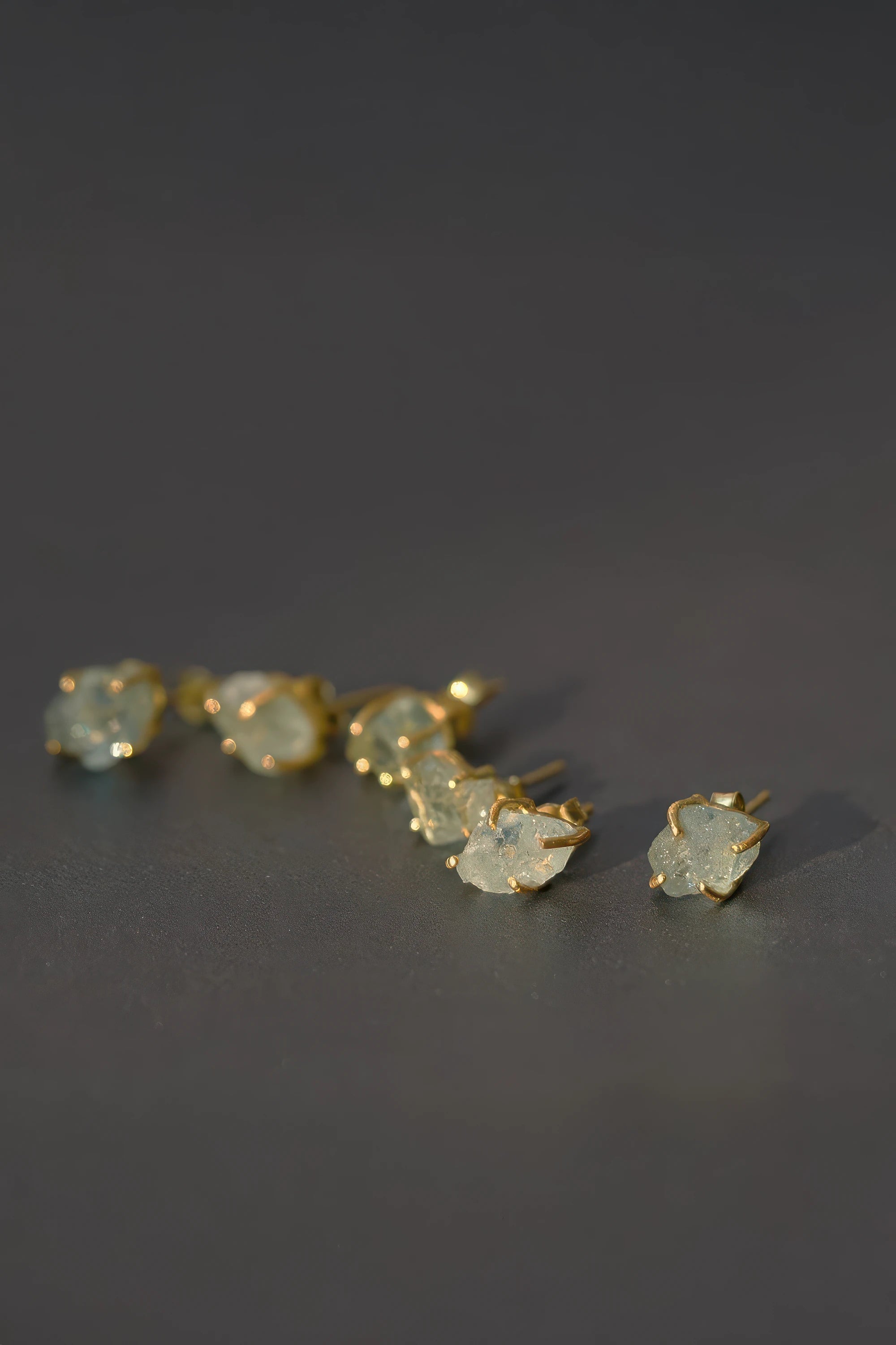 Raw Gemstone Stud Earrings Pair - 4inme