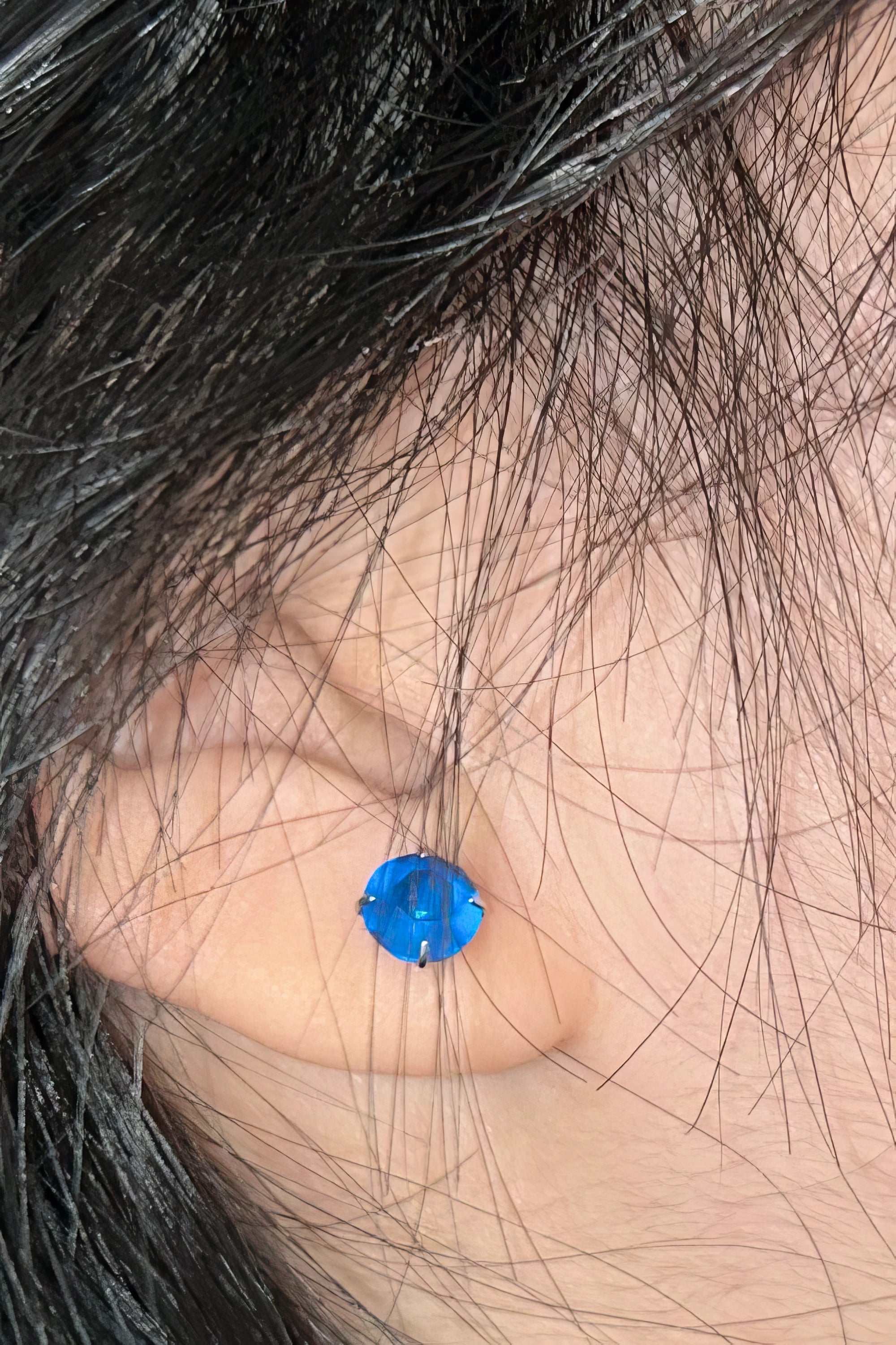 Blue Tulip Matte Titanium Steel Stud Earrings