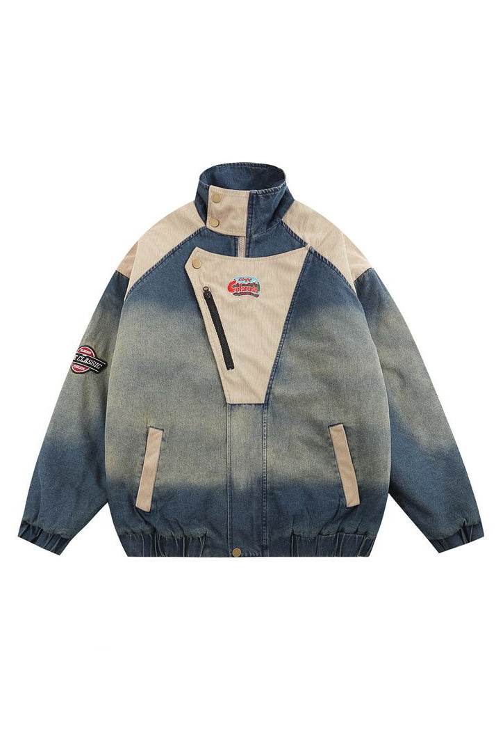 Vintage Embroidered Thickened Denim Jacket - 4inme