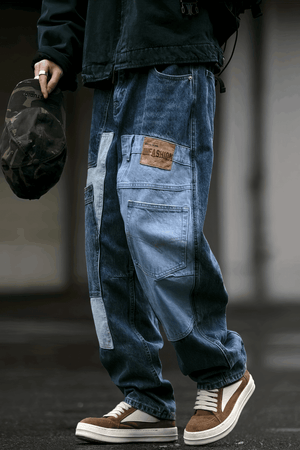 Vintage Washed 15oz Denim Cargo Pants – Loose Fit - 4inme