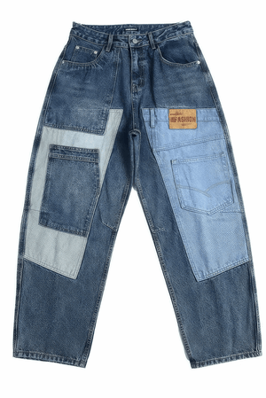 Vintage Washed 15oz Denim Cargo Pants – Loose Fit - 4inme