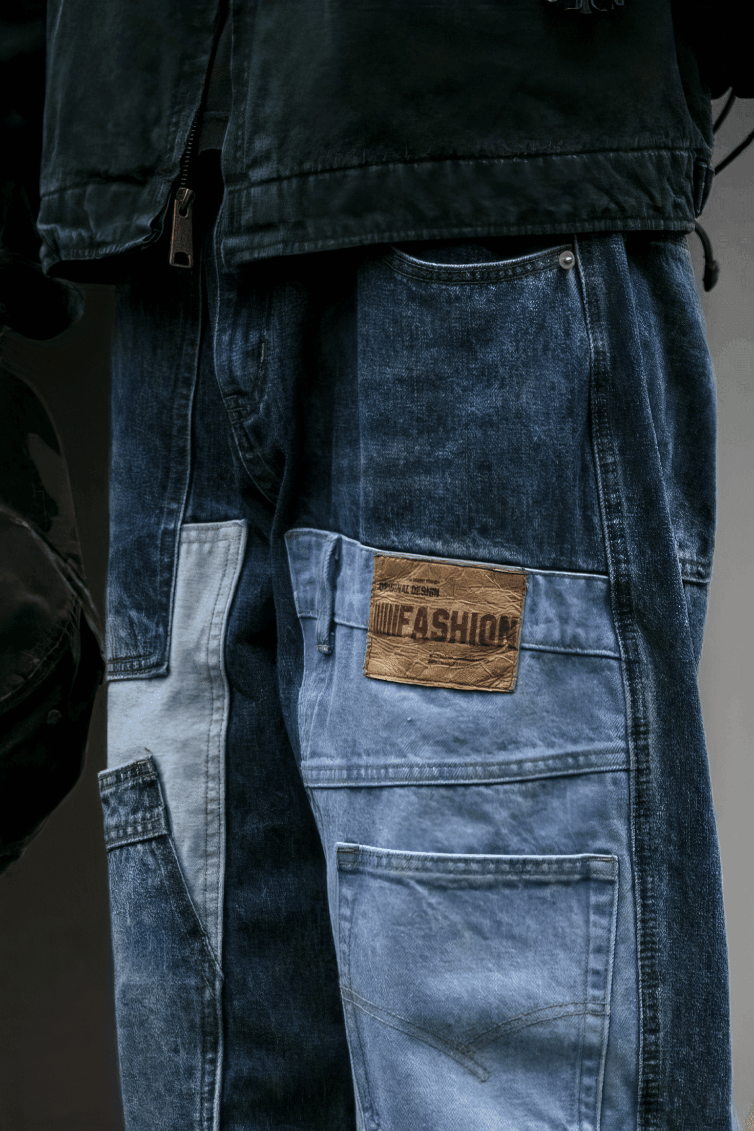 Vintage Washed 15oz Denim Cargo Pants – Loose Fit - 4inme