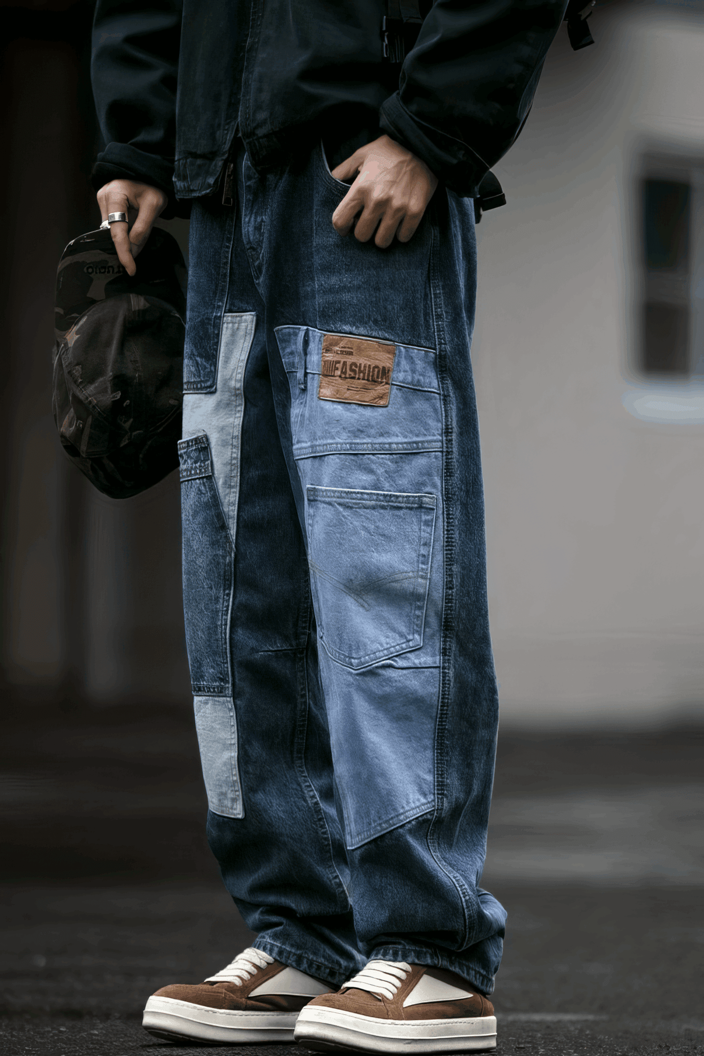 Vintage Washed 15oz Denim Cargo Pants – Loose Fit - 4inme
