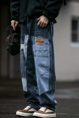 Vintage Washed 15oz Denim Cargo Pants – Loose Fit - 4inme