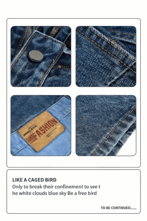 Vintage Washed 15oz Denim Cargo Pants – Loose Fit - 4inme