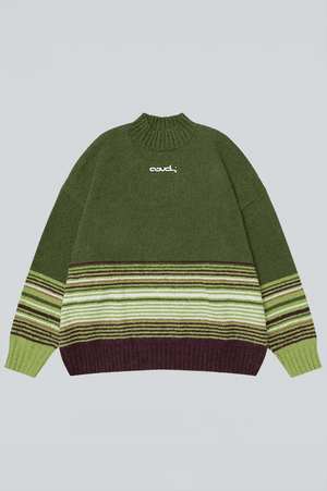 Winter Color-Block Knit Sweater with Embroidery – Cozy and Warm - 4inme