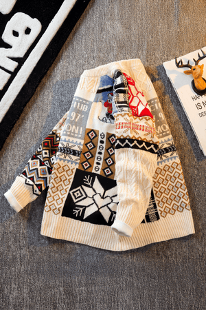 Winter Men’s Heavy Knit Sweater – Fleece Lined, Loose Fit - 4inme