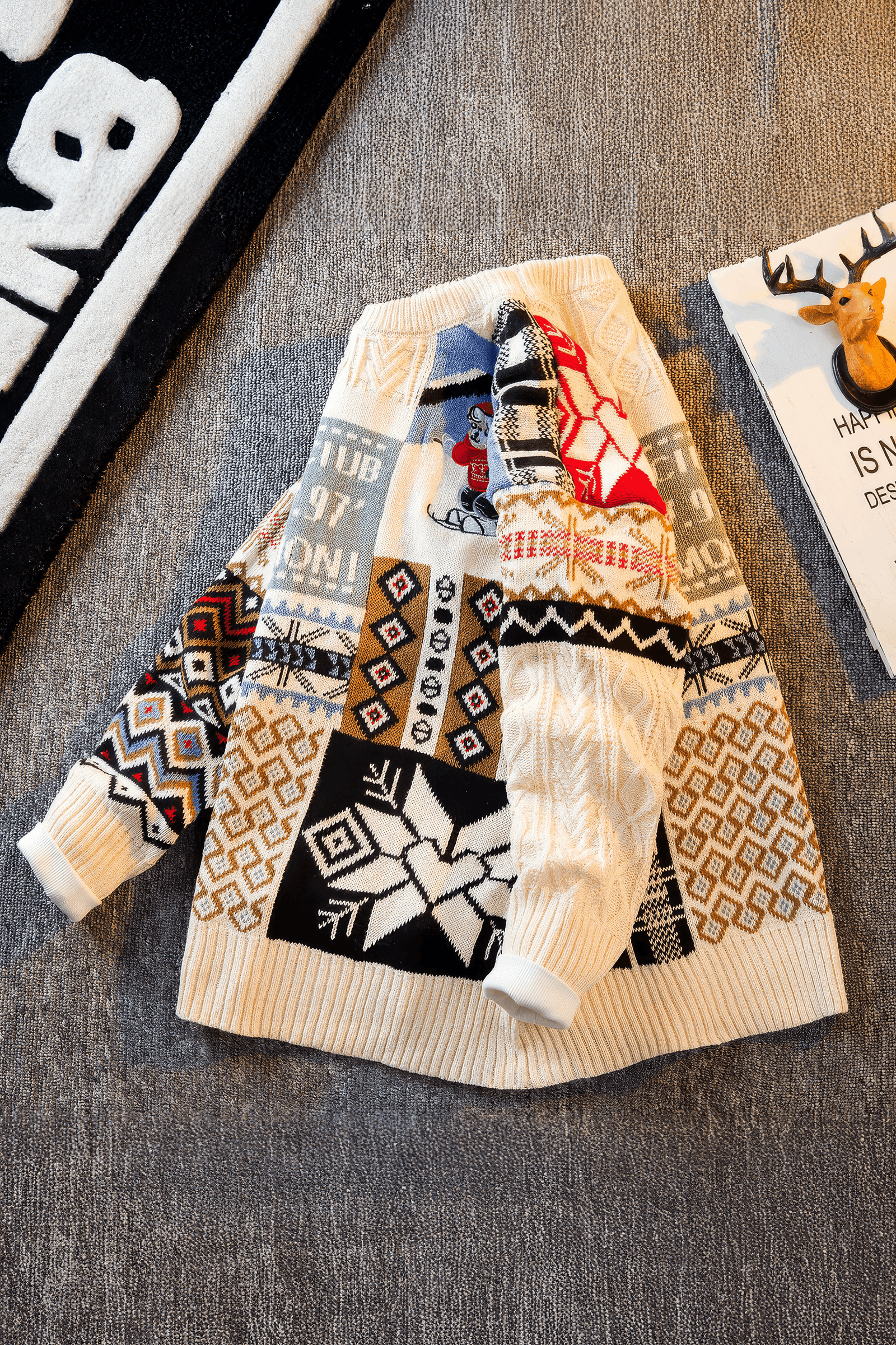 Winter Men’s Heavy Knit Sweater – Fleece Lined, Loose Fit - 4inme