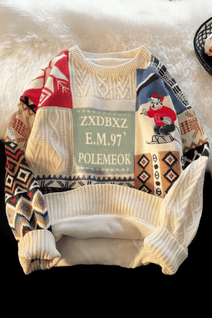 Winter Men’s Heavy Knit Sweater – Fleece Lined, Loose Fit - 4inme