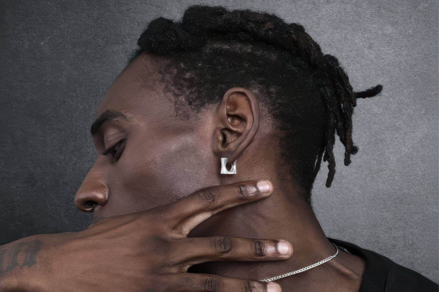 Men's Square Sterling Silver Earrings - Trendy Minimalist Design - 4inme