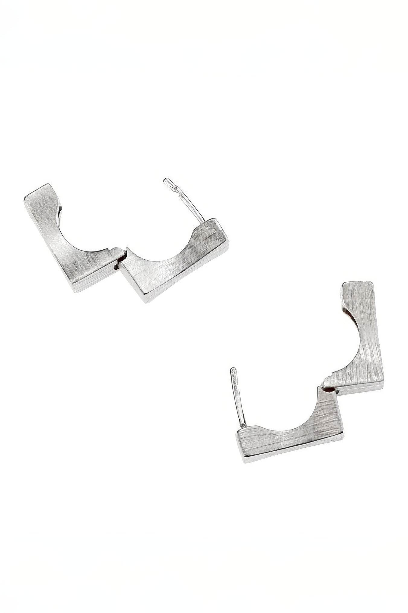 Men's Square Sterling Silver Earrings - Trendy Minimalist Design - 4inme