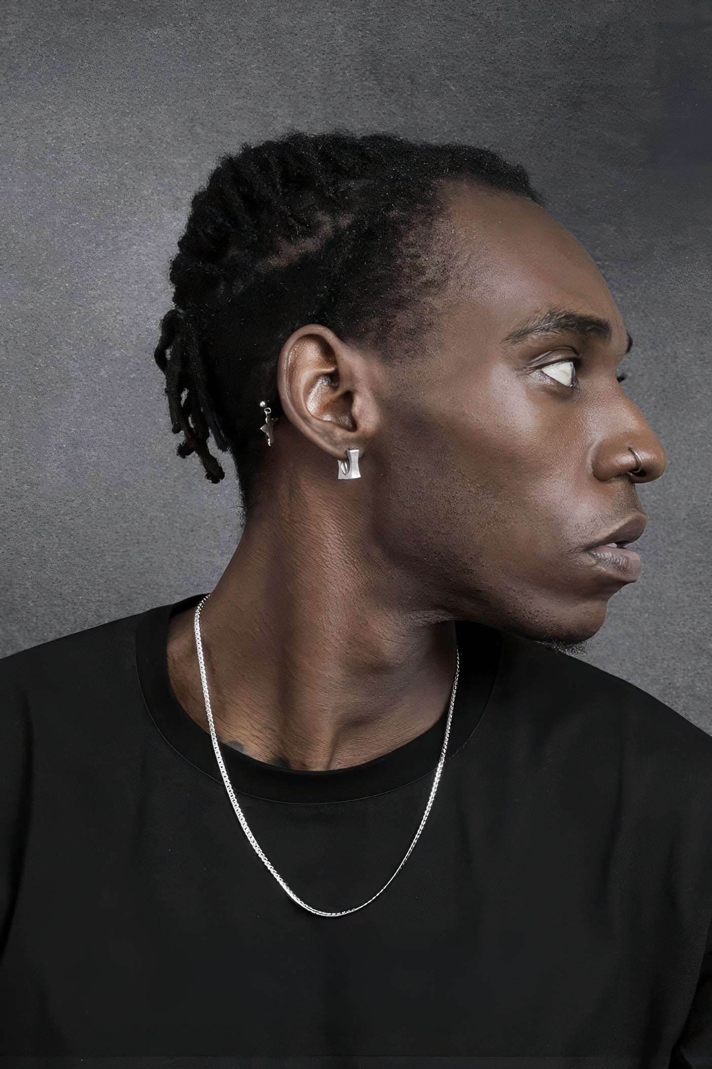 Men's Square Sterling Silver Earrings - Trendy Minimalist Design - 4inme