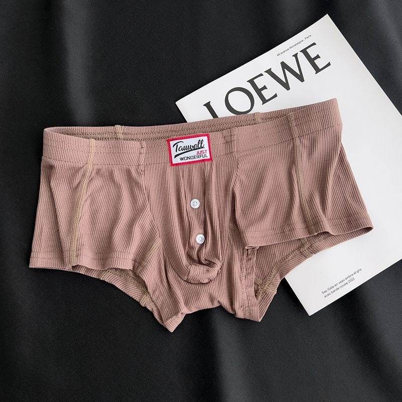 Men's Ribbed Boxer Briefs 3-Pack - Breathable Cotton Solid Color Underwear Set - 4inme