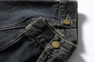 Fall_Winter Unisex Vintage Denim Jacket – Loose Fit, Washed & Distressed - 4inme