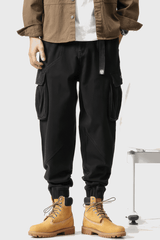 Men’s Cargo Pants – Loose Fit, Elastic Cuffs, Utility Style for Winter - 4inme
