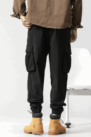 Men’s Cargo Pants – Loose Fit, Elastic Cuffs, Utility Style for Winter - 4inme