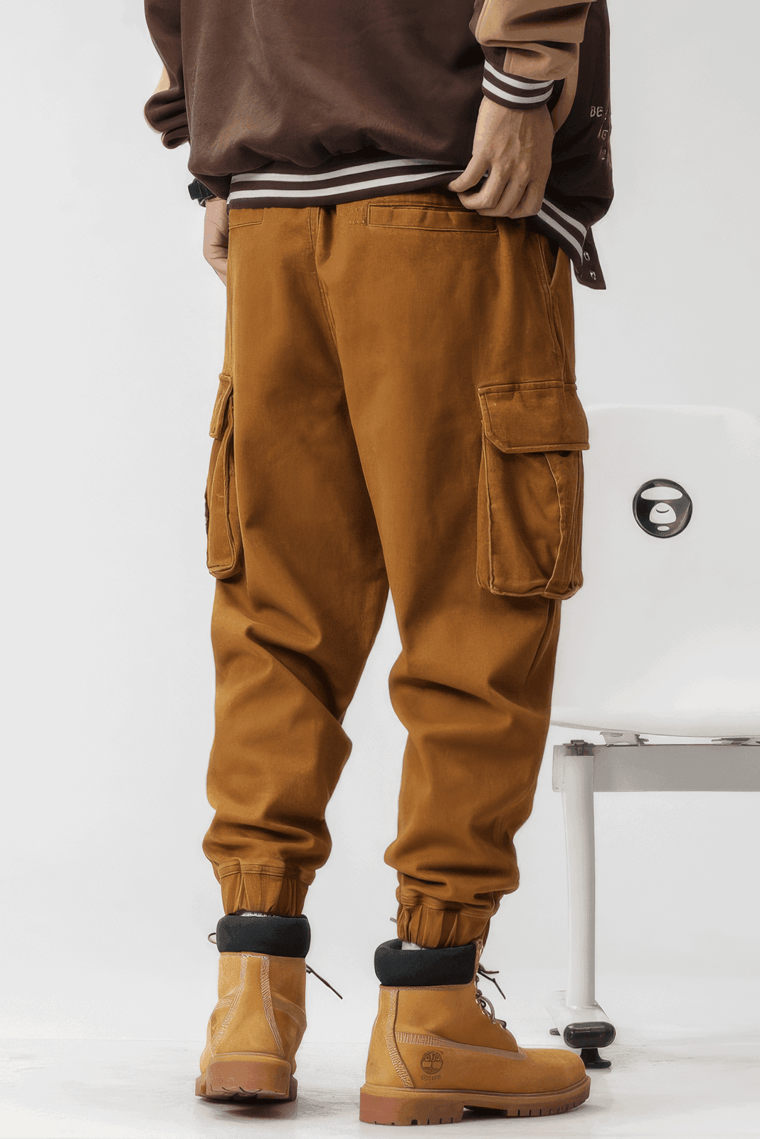 Men’s Cargo Pants – Loose Fit, Elastic Cuffs, Utility Style for Winter - 4inme