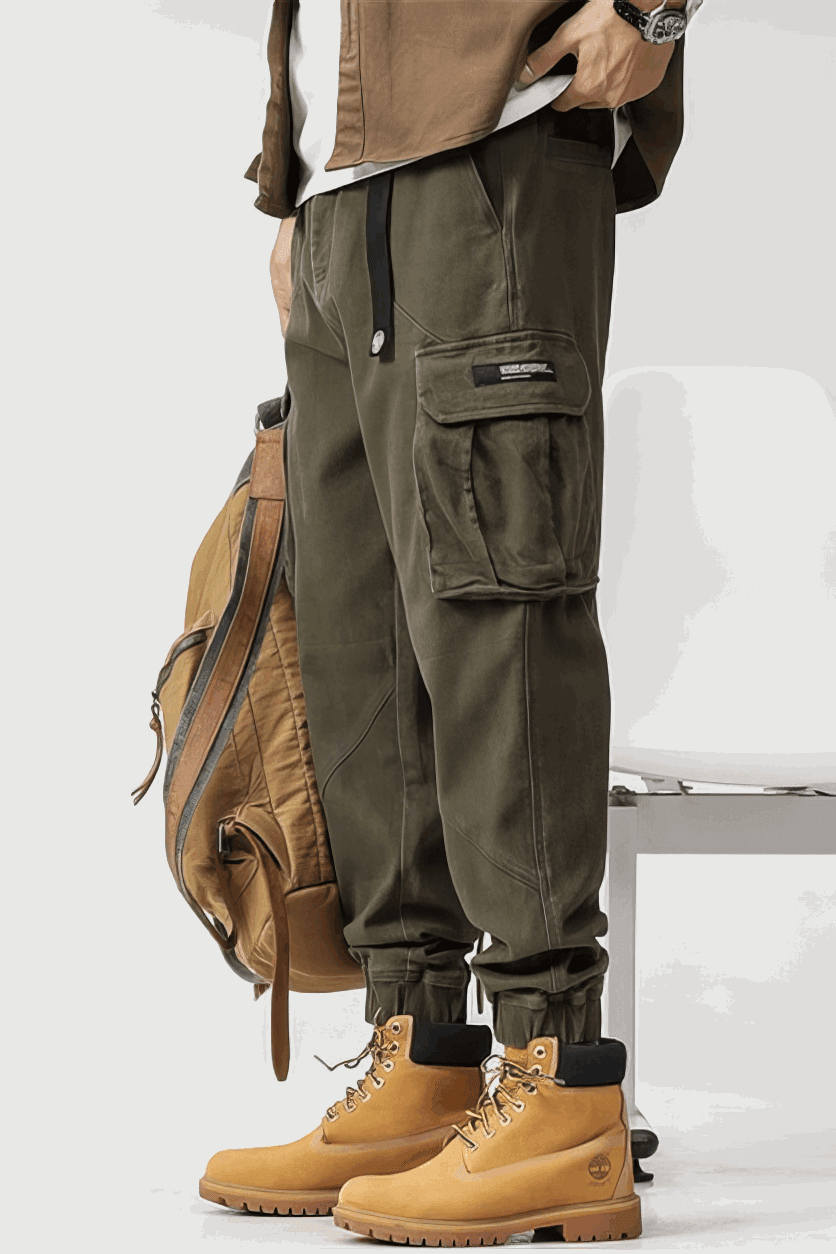 Men’s Cargo Pants – Loose Fit, Elastic Cuffs, Utility Style for Winter - 4inme