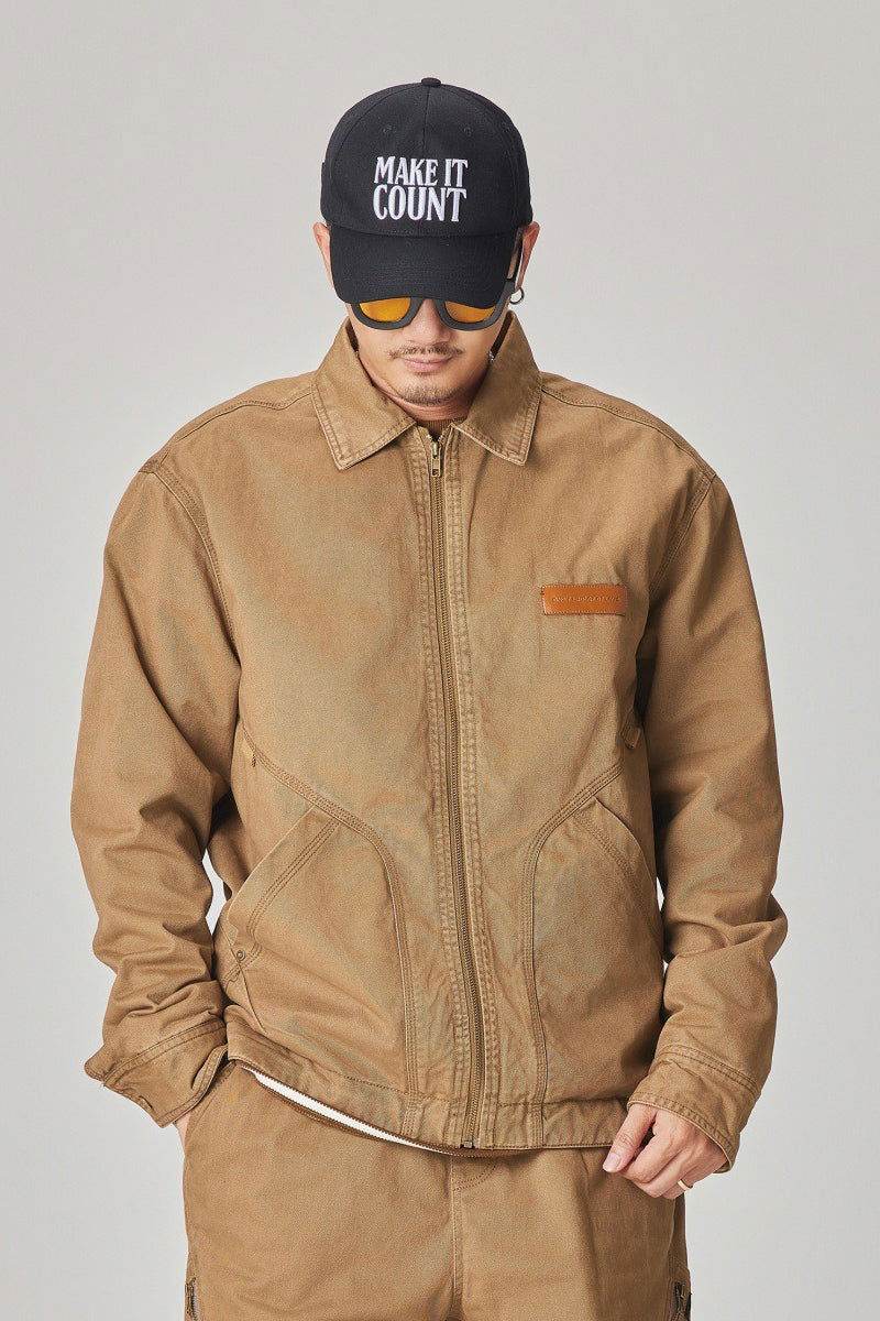 Winter Detroit Heavy Quilted Work Jacket for Men – Loose Fit, Cotton Lined - 4inme