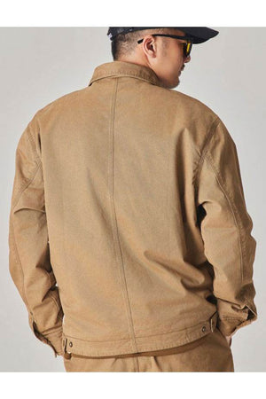 Winter Detroit Heavy Quilted Work Jacket for Men – Loose Fit, Cotton Lined - 4inme